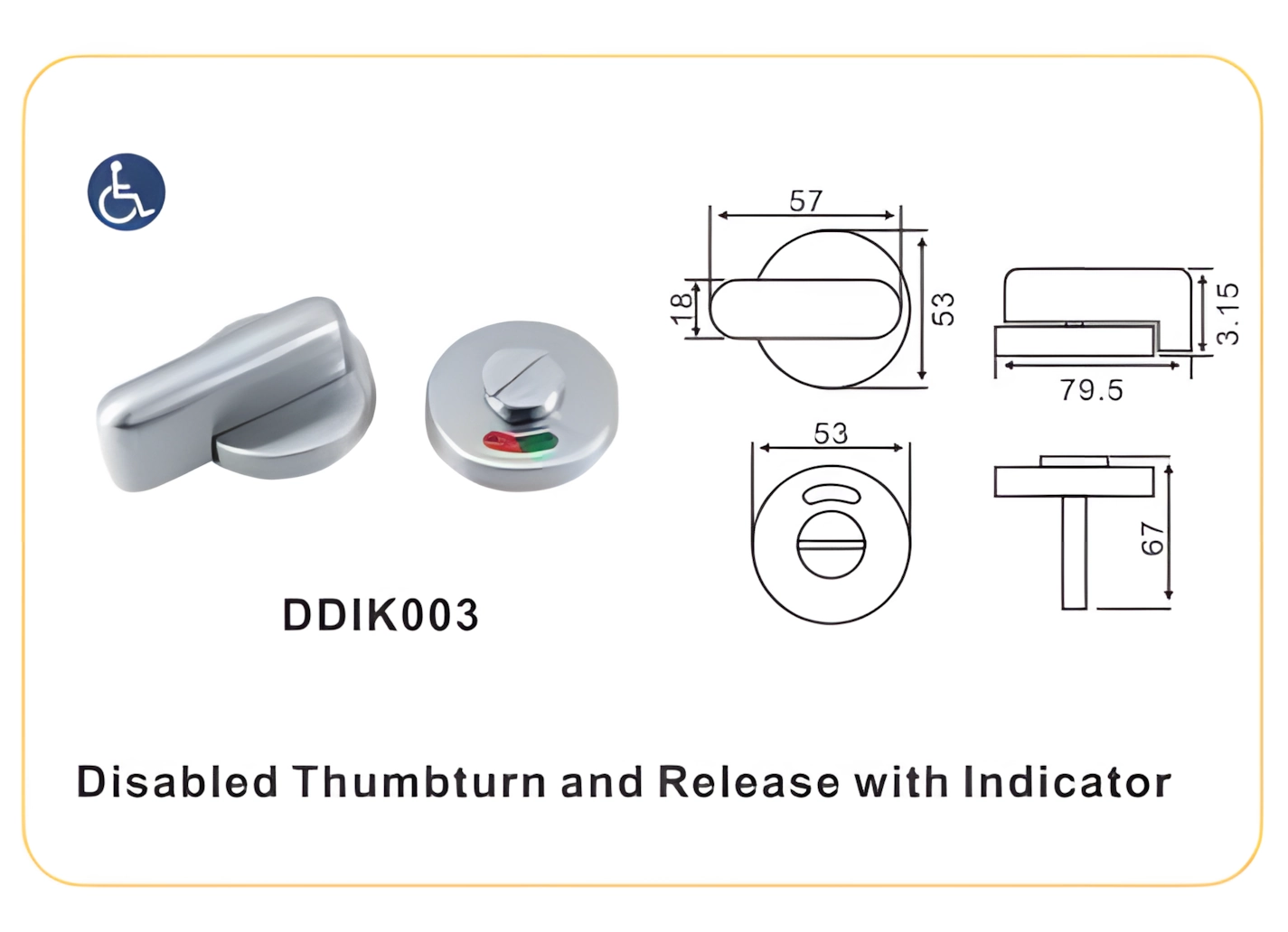 Disabled Thumbturn with Indicator